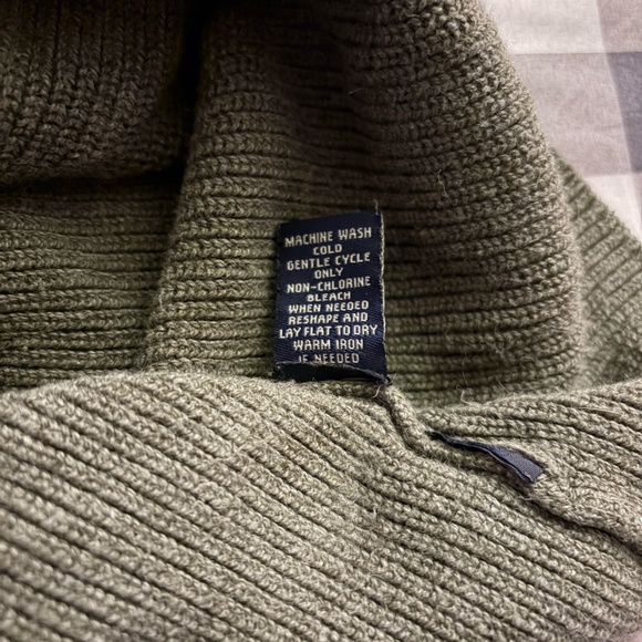 American Eagle Outfitters Vintage Slim Fit Mens Quarter Zip Sweater, XL Green - Picture 5 of 7